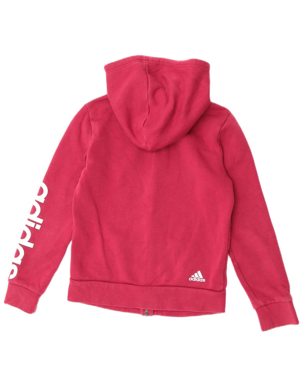 Adidas Pull à capuche zippé graphique pour femme UK 8/10 Petit coton rose