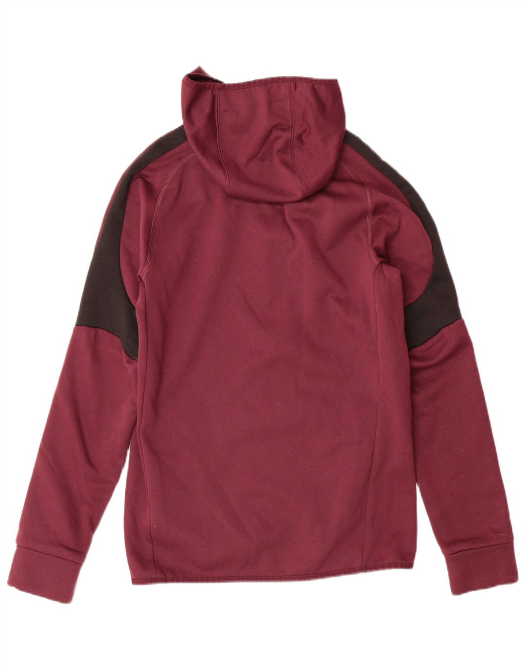 PUMA Mens Zip Hoodie Sweater Small Maroon Colourblock Polyester