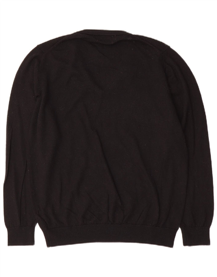 Marks & Spencer Pull col V pour homme en laine noire Taille L