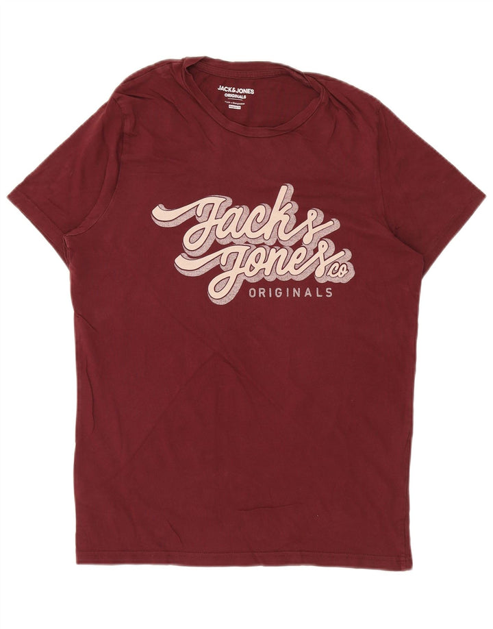 Jack & Jones T-Shirt Graphique Coupe Regular Homme Petit Bordeaux Coton