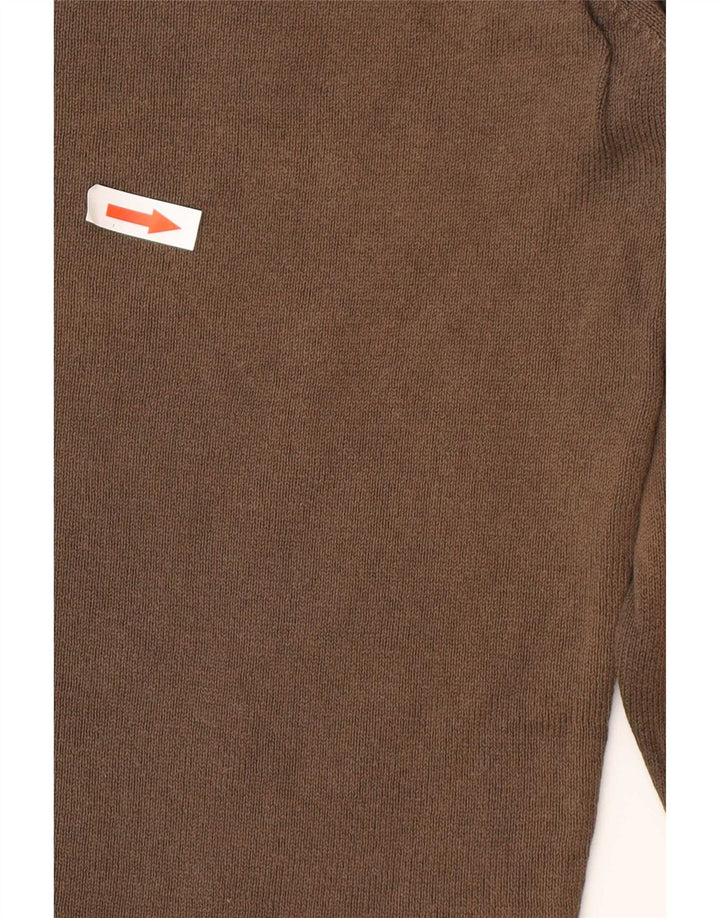 Zara Pull à col rond pour homme en coton marron Large