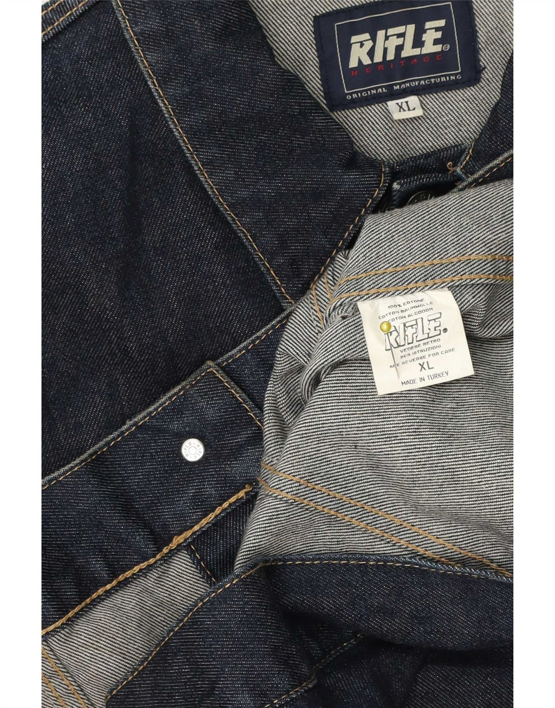 Rifle Veste en Jean Homme UK 42 XL Bleu Coton