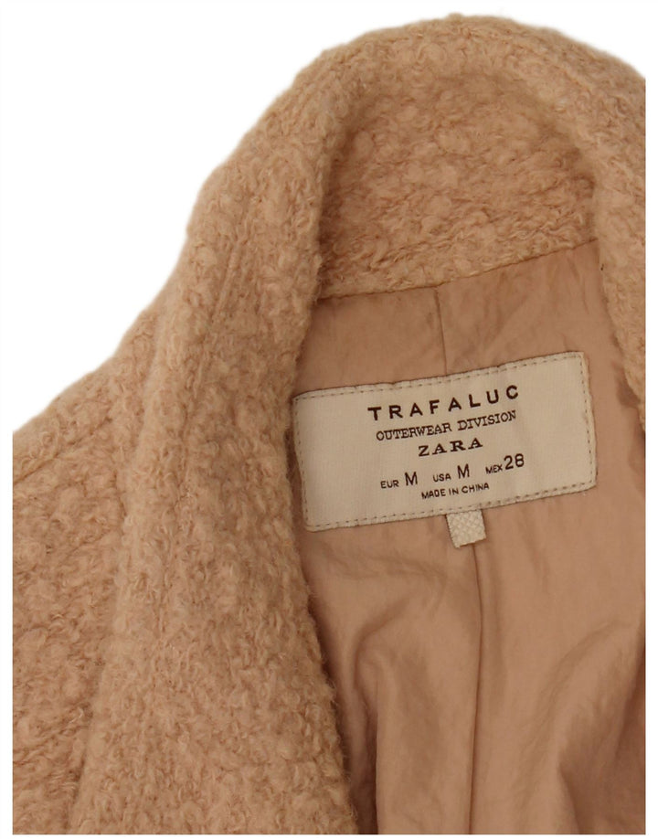 ZARA Womens Trafaluc Double Breasted Coat UK 14 Beige Moyen