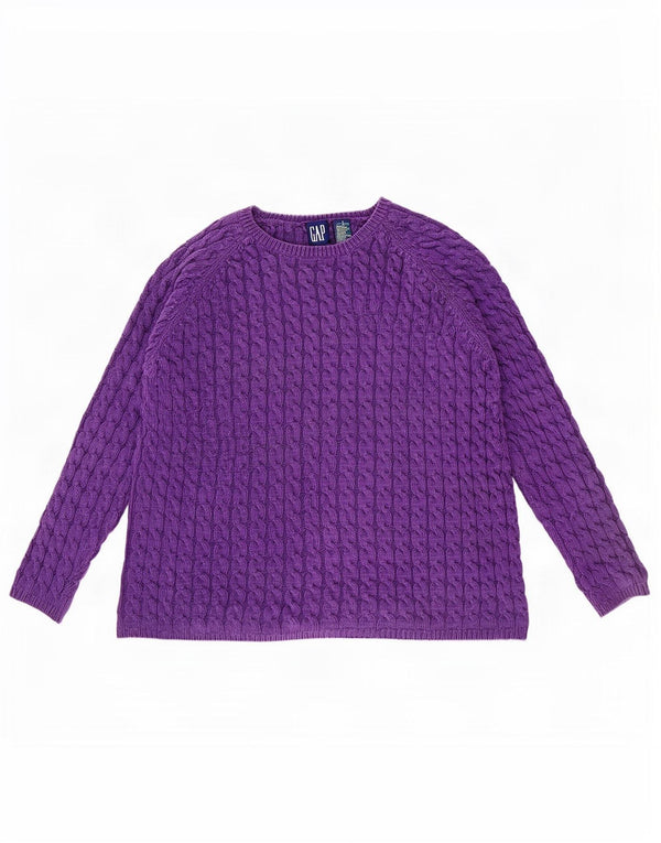 Gap Pull surdimensionné à col bateau pour femme UK 10 Petit Violet Coton