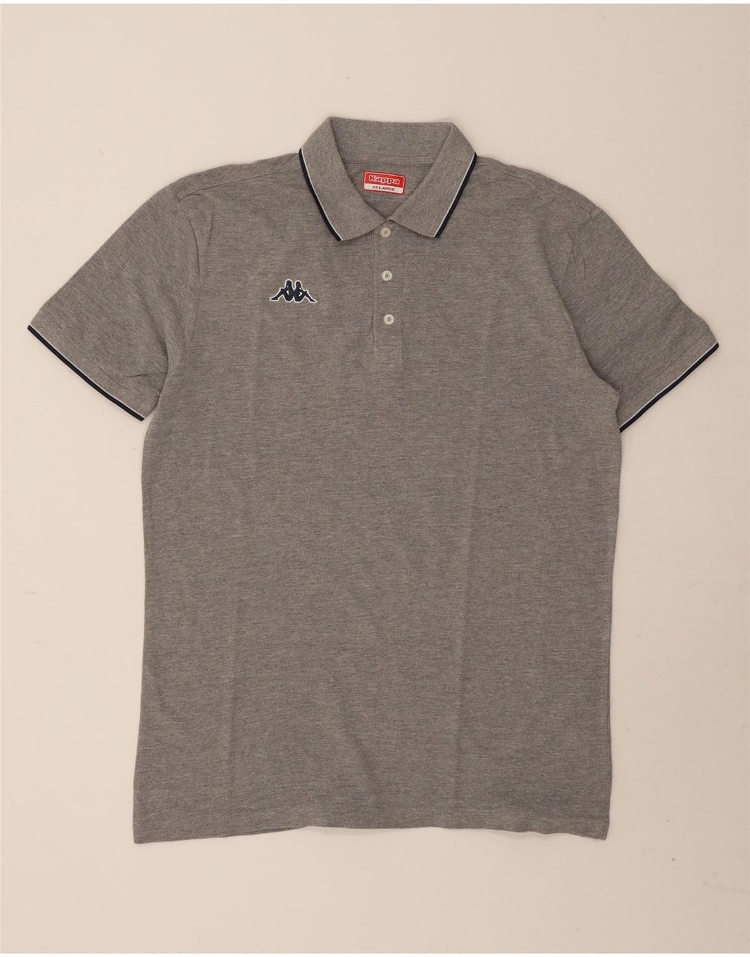 Kappa Polo Homme 2XL Gris Moucheté Coton