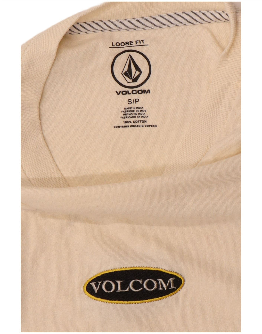 VOLCOM T-Shirt Coupe Ample Homme Petit Blanc Cassé Coton