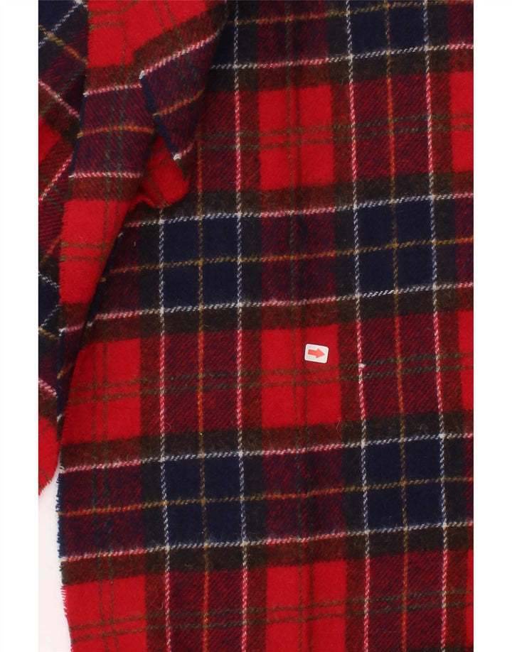Barbour Écharpe rectangulaire pour homme Taille unique Rouge Plaid Laine Classique