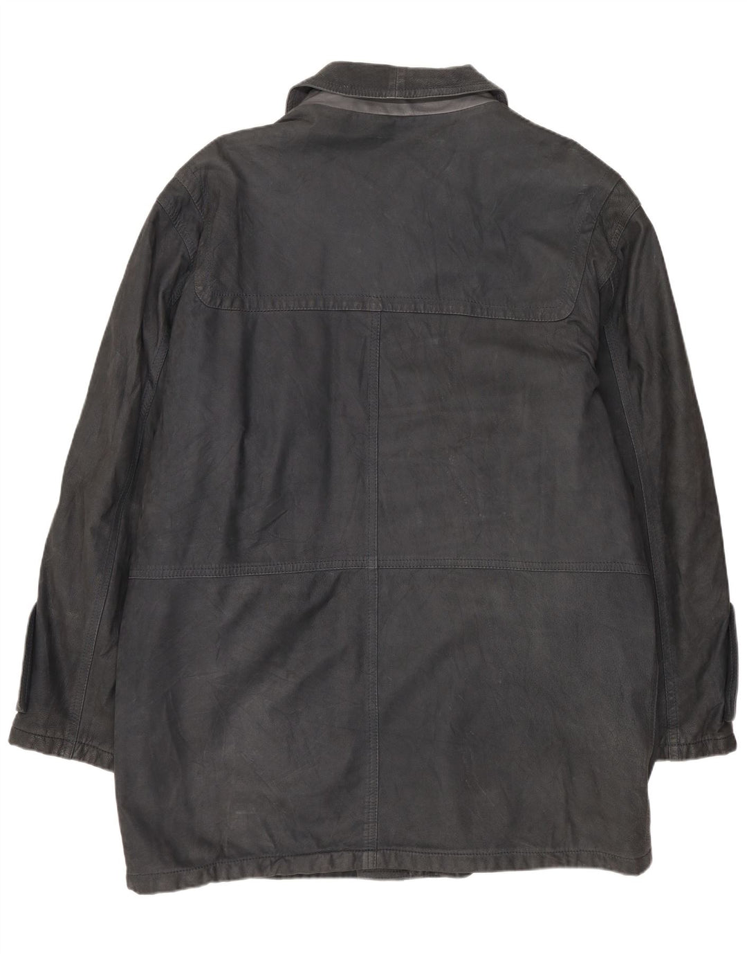Blue Duck Manteau en cuir pour homme IT 50 Large Bleu marine