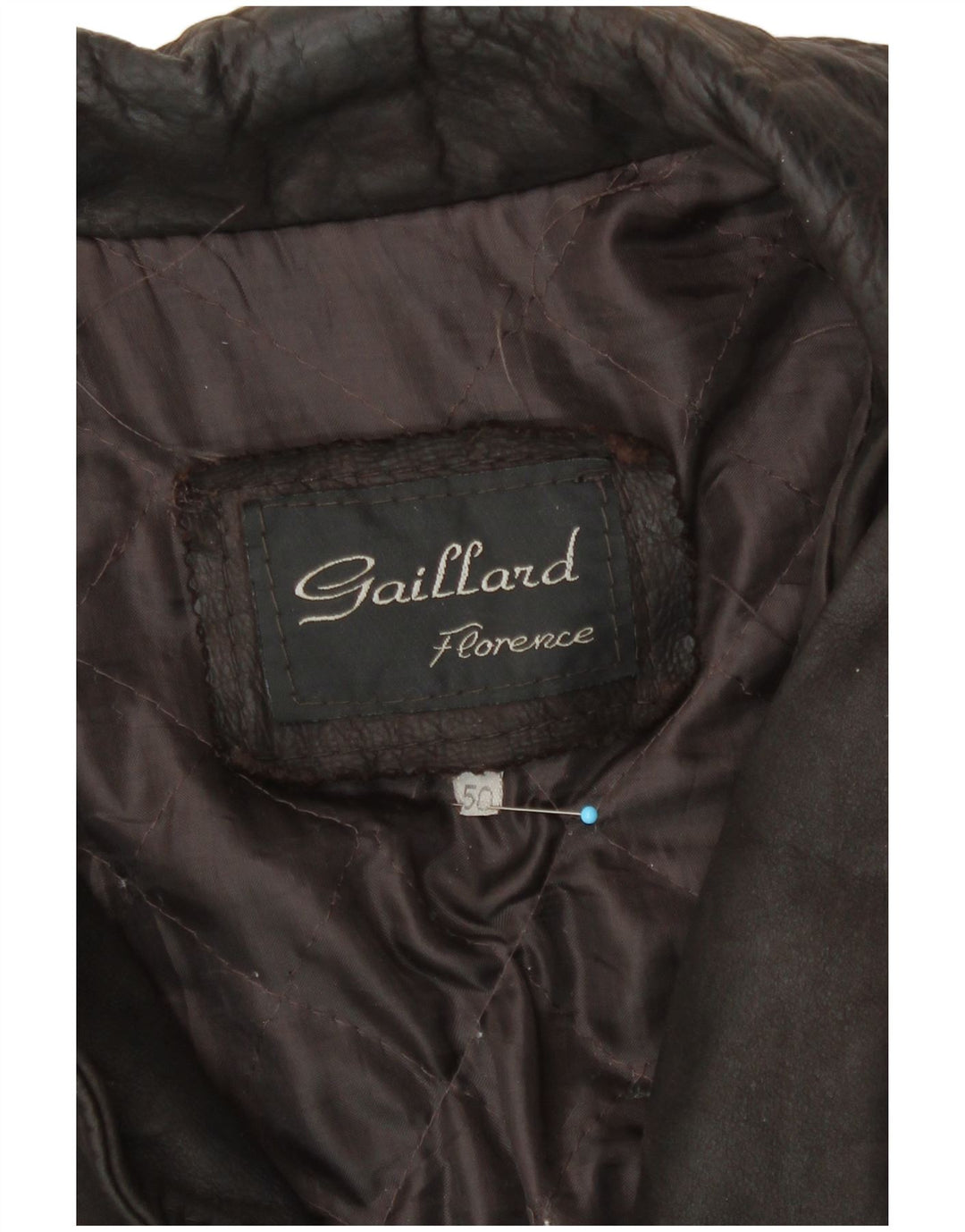 veste en cuir homme vintage IT 50 Grand cuir marron