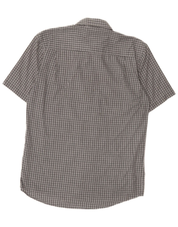 Pierre Cardin Chemise à manches courtes pour homme Coupe régulière Petit vichy gris