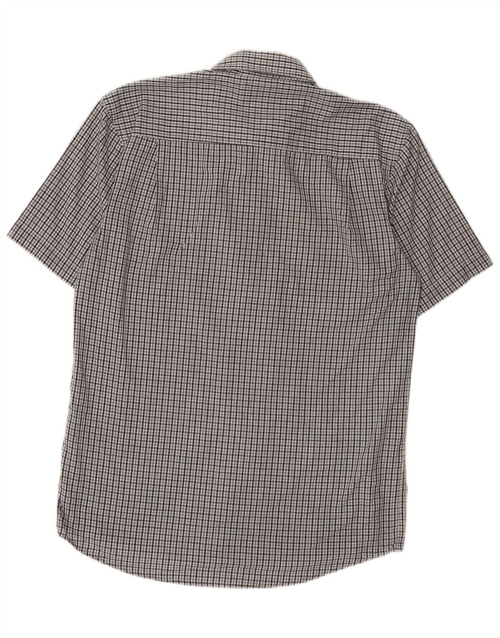 Pierre Cardin Chemise à manches courtes pour homme Coupe régulière Petit vichy gris