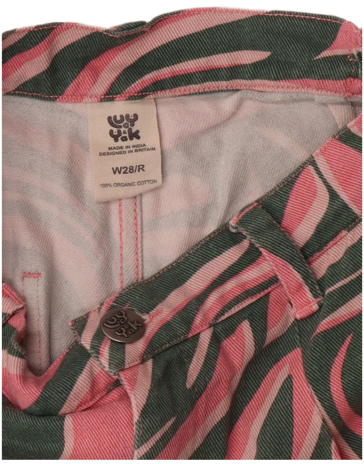 Lucy & Yak Jean ample taille haute pour femme W28 L29 en coton imprimé animal rose