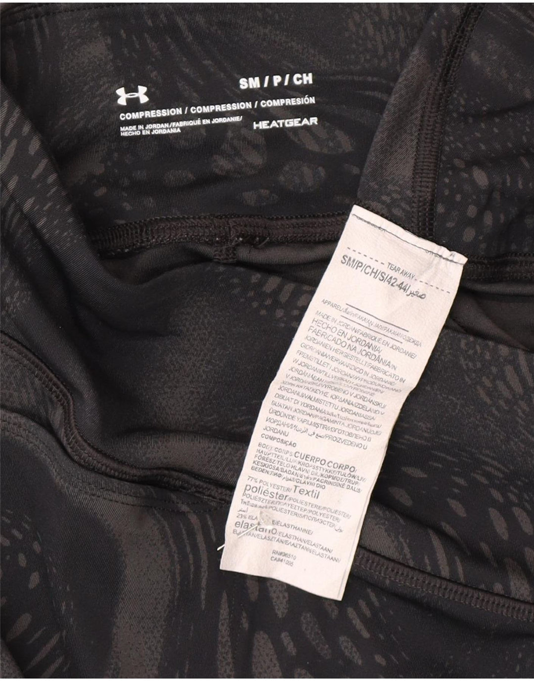 Under Armour Legging Capri de Compression pour Femme UK 10 Petit Noir Géométrique