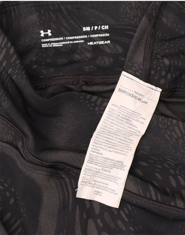 Under Armour Legging Capri de Compression pour Femme UK 10 Petit Noir Géométrique