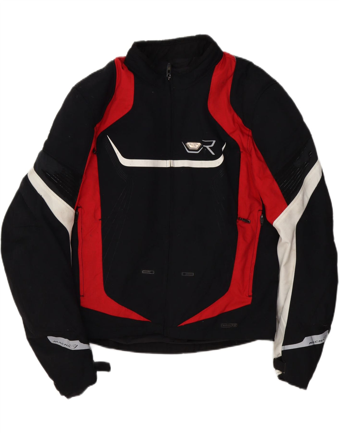 Macna Veste de moto graphique Racer pour homme UK 42 Large Noir Colourblock