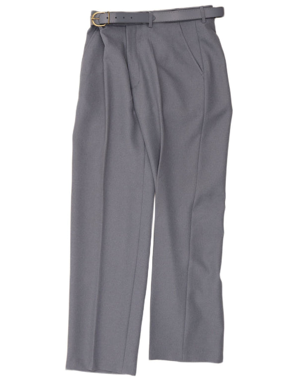 Pantalon de costume droit femme vintage W34 L30 Gris Polyester