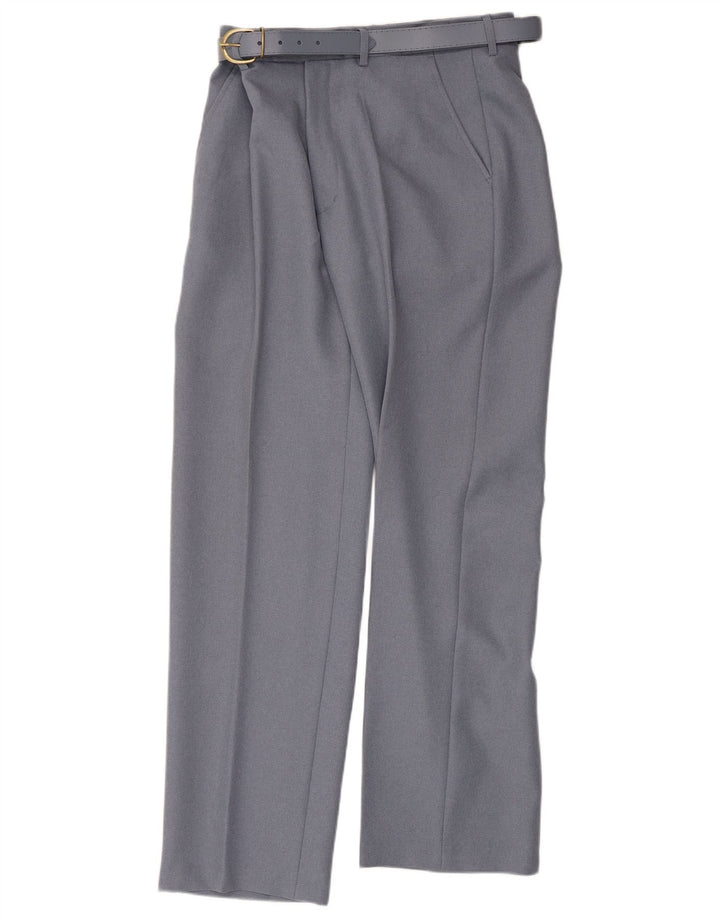 Pantalon de costume droit femme vintage W34 L30 Gris Polyester