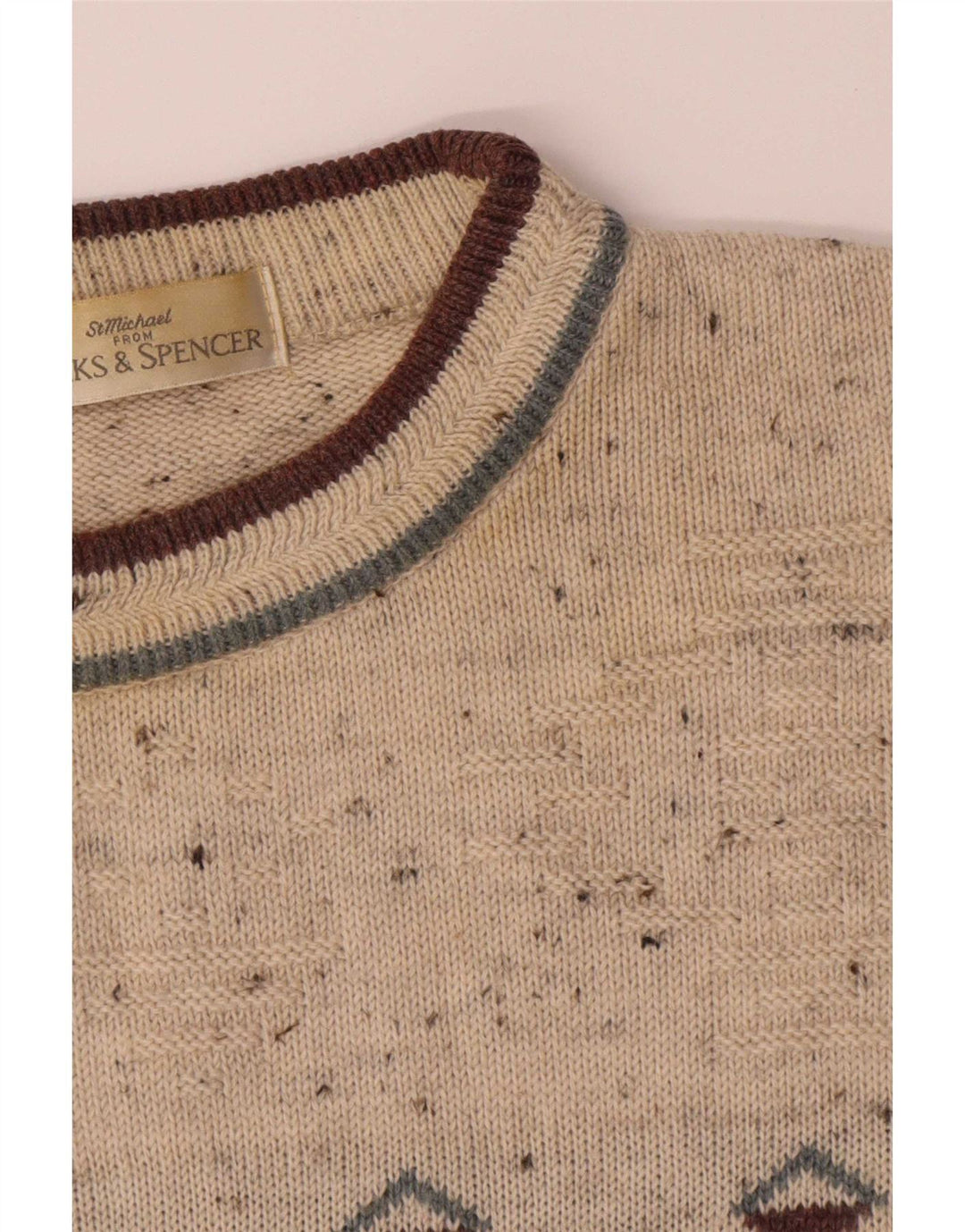 Marks & Spencer Pull à col rond St. Michael pour homme Beige XL