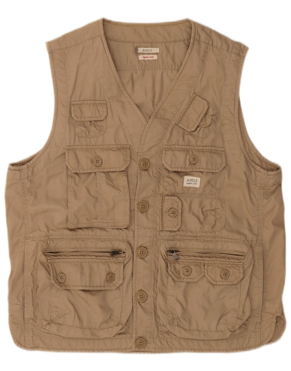 Aigle Mens Utility Gilet UK 40 Large Beige Coton