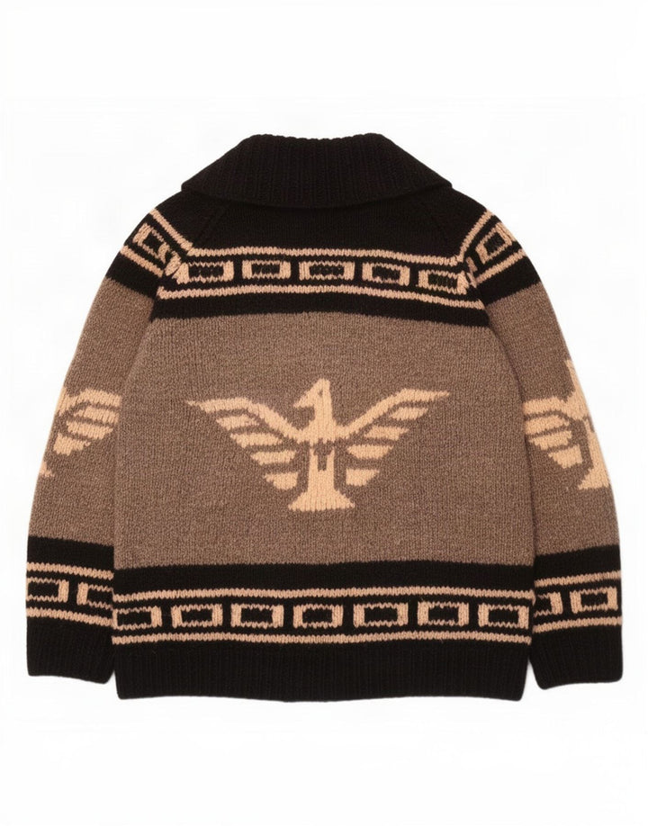 Pull Cardigan Graphique Homme Grand Gris Colorblock Aztèque