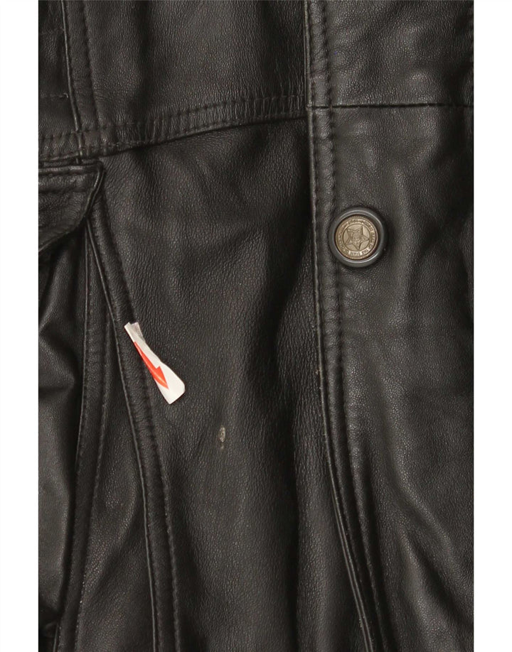 Shelter Bay Manteau en cuir pour homme UK 42 XL Noir