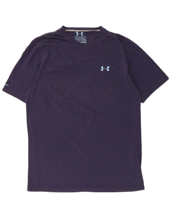 Under Armour Heat Gear T-Shirt Haut Large Bleu Marine Coton Homme