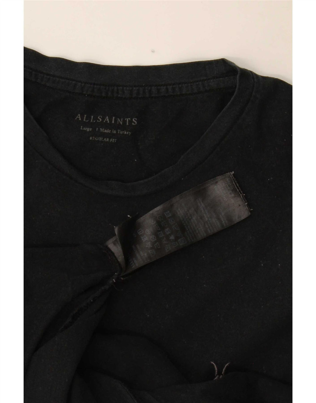 All Saints T-shirt coupe classique pour hommes, grand, noir, coton
