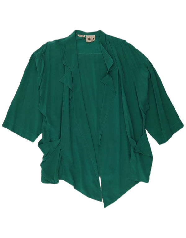 Baila Veste blazer à manches 3/4 pour femme UK 18 XL en soie verte