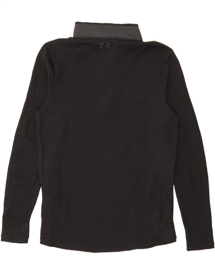 UNDER ARMOUR Mens Cold Gear Button Neck Sweatshirt Jumper Small Black Vintage Under Armour and Second-Hand Under Armour from Messina Hembry 