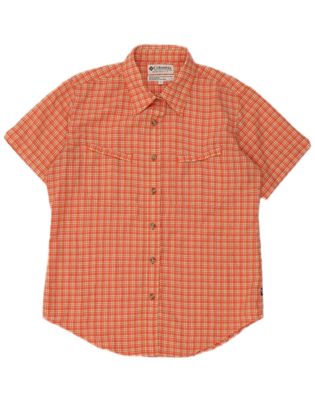 Columbia Chemise à Manches Courtes Homme Petit Orange Polyester
