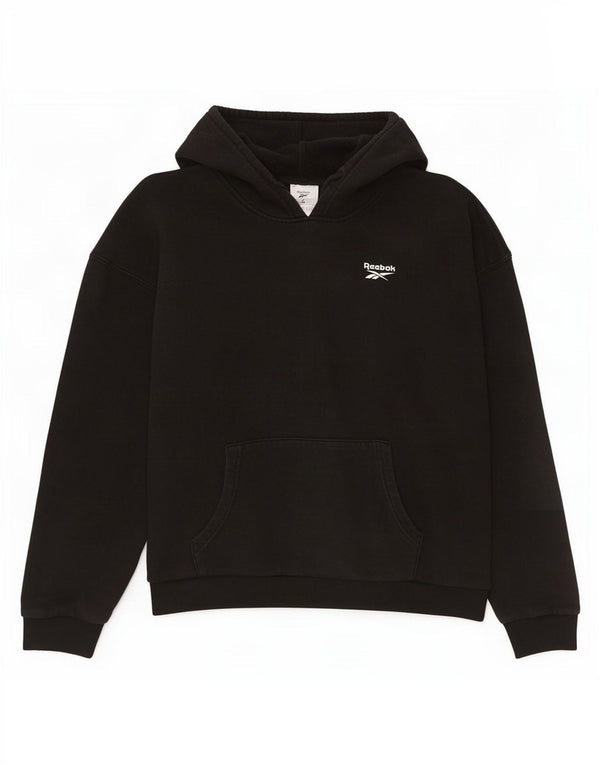 Reebok Pull à capuche surdimensionné pour femme UK 8/10 Petit Noir Coton