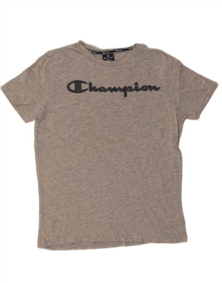 CHAMPION Mens Graphic T-Shirt Top Small Grey