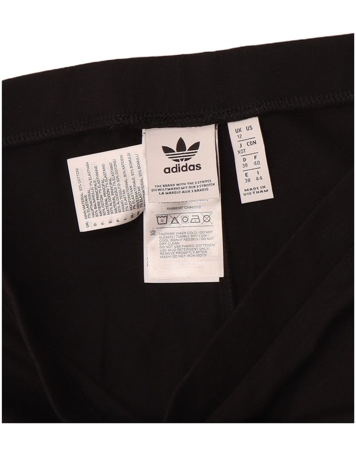 Adidas Leggings Femme UK 12 Coton Noir Moyen