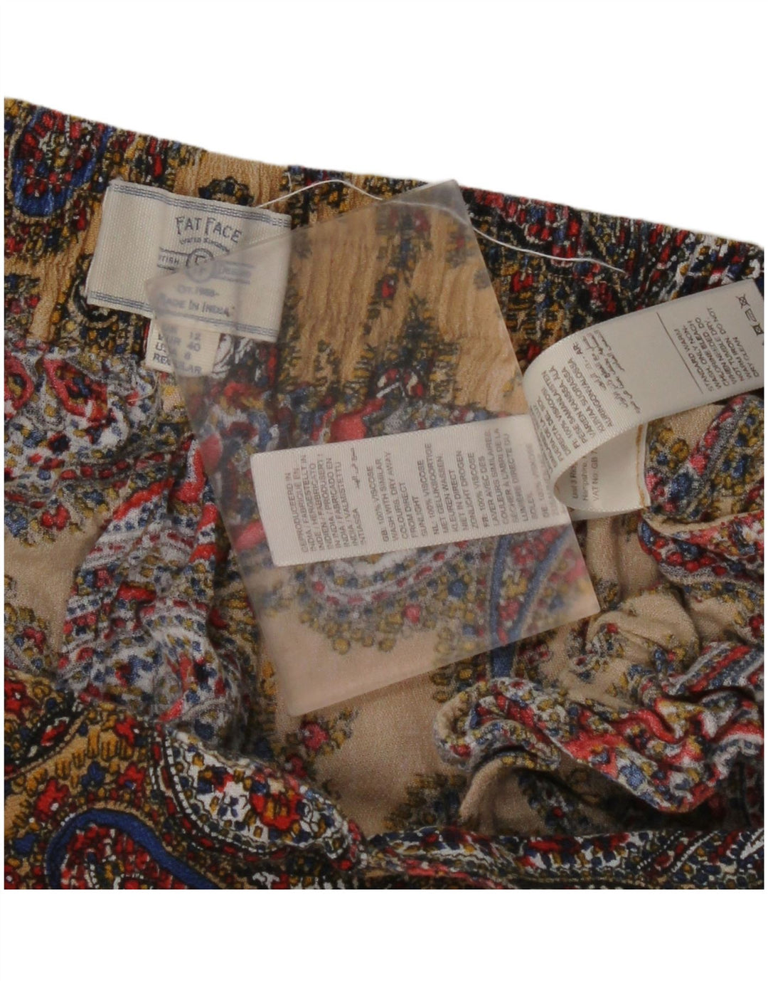 FAT FACE Pantalon Taille Haute Femme UK 12 Medium W30 L27 Multicolore