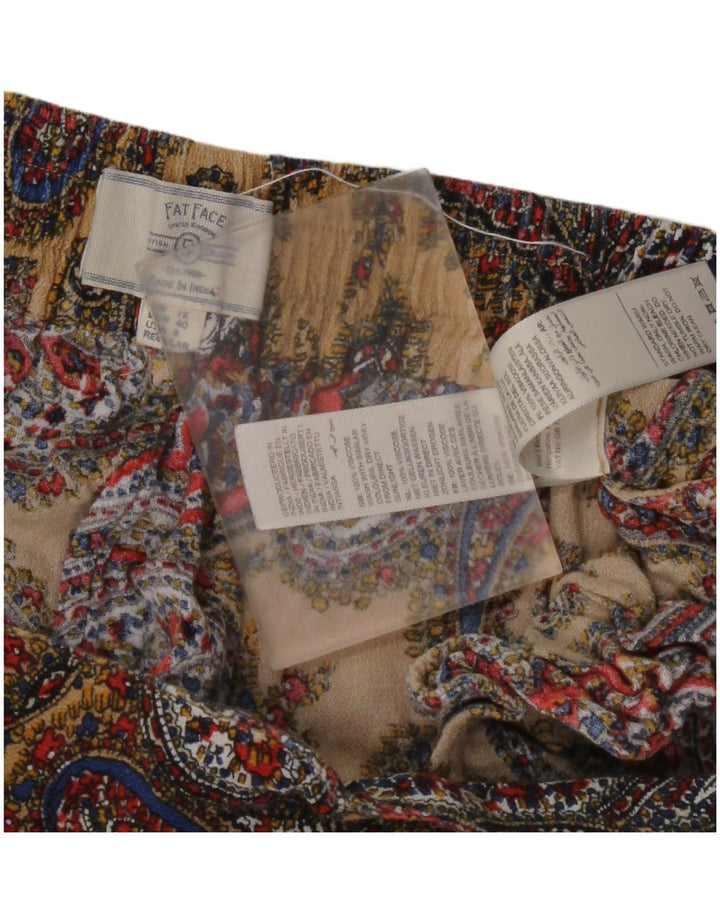 FAT FACE Pantalon Taille Haute Femme UK 12 Medium W30 L27 Multicolore