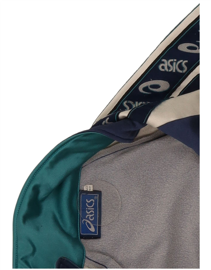 Asics Veste de survêtement graphique pour homme IT 46 Small Bleu marine Colourblock