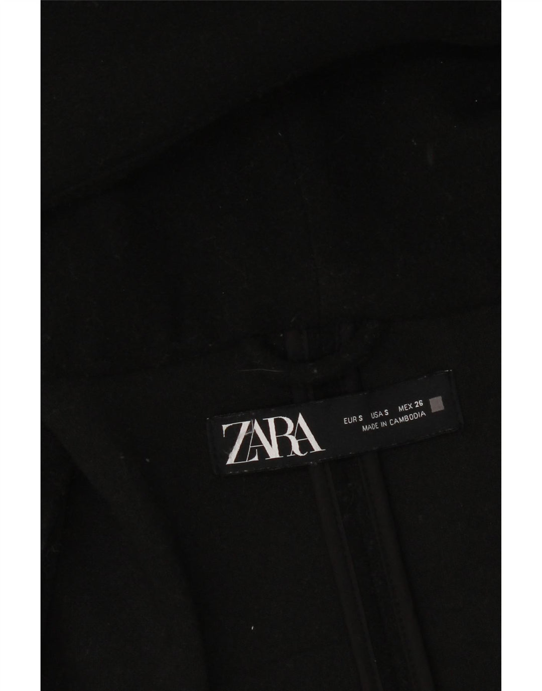 Zara Manteau surdimensionné à capuche pour femme UK 10 Petit Noir