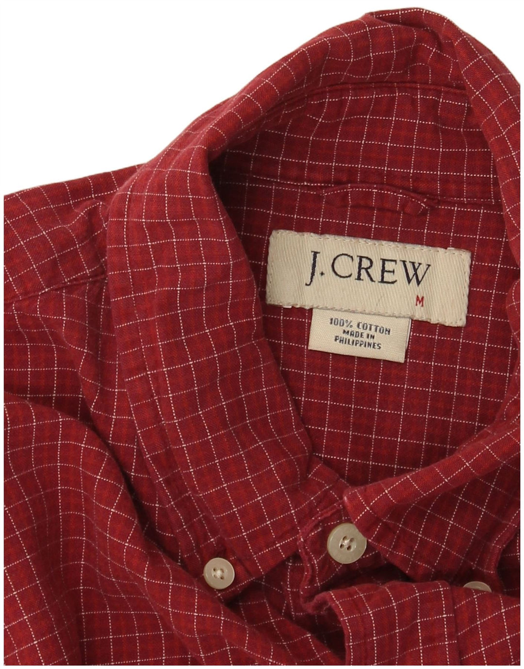 J. CREW Chemise en flanelle pour homme en coton à carreaux bordeaux moyen