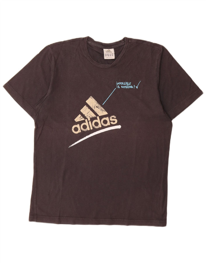 ADIDAS T-shirt graphique pour homme en coton noir moyen