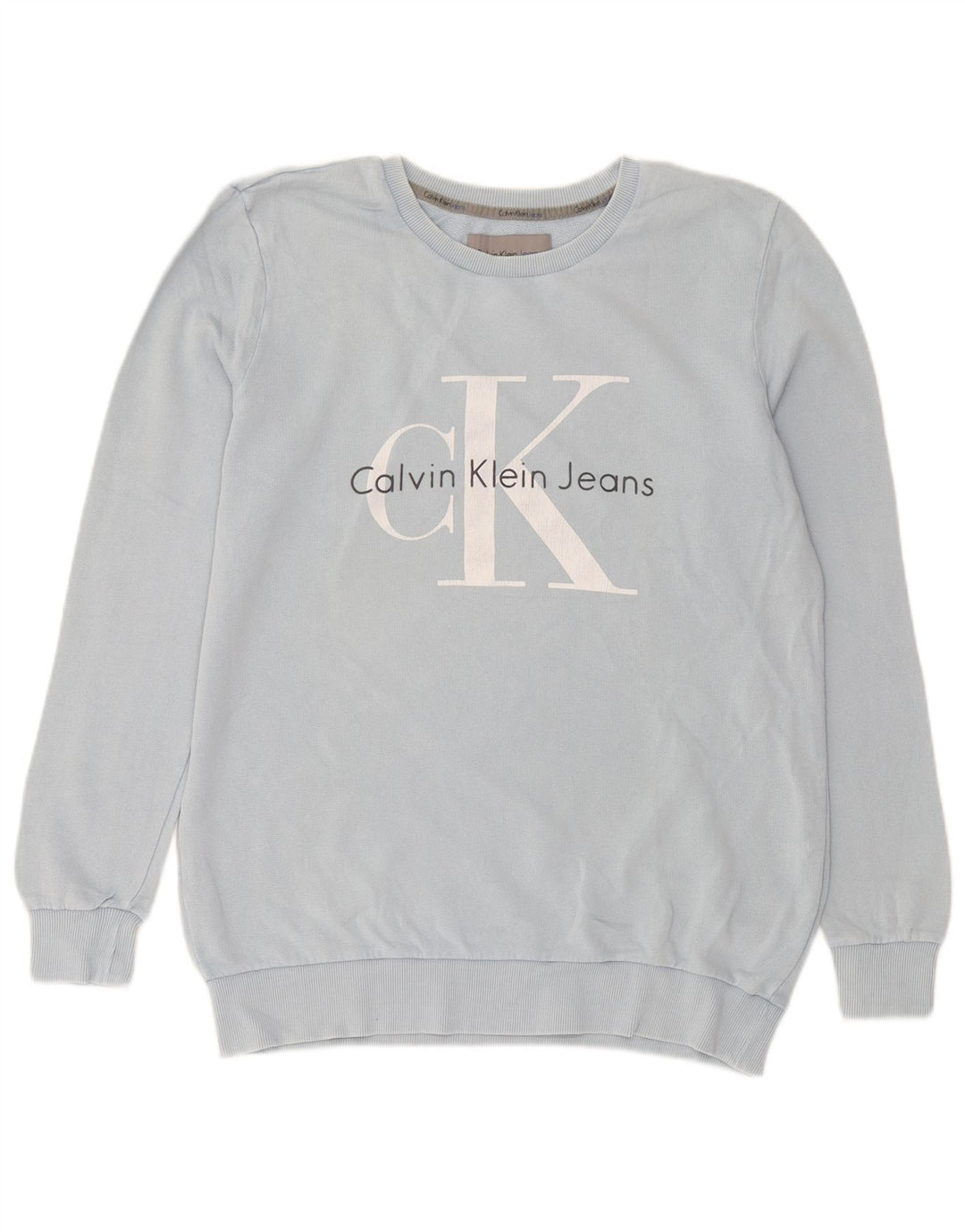 Calvin Klein Jeans Sweat-shirt graphique pour homme en coton bleu petit