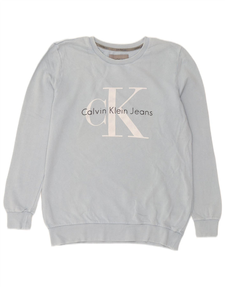 Calvin Klein Jeans Sweat-shirt graphique pour homme en coton bleu petit
