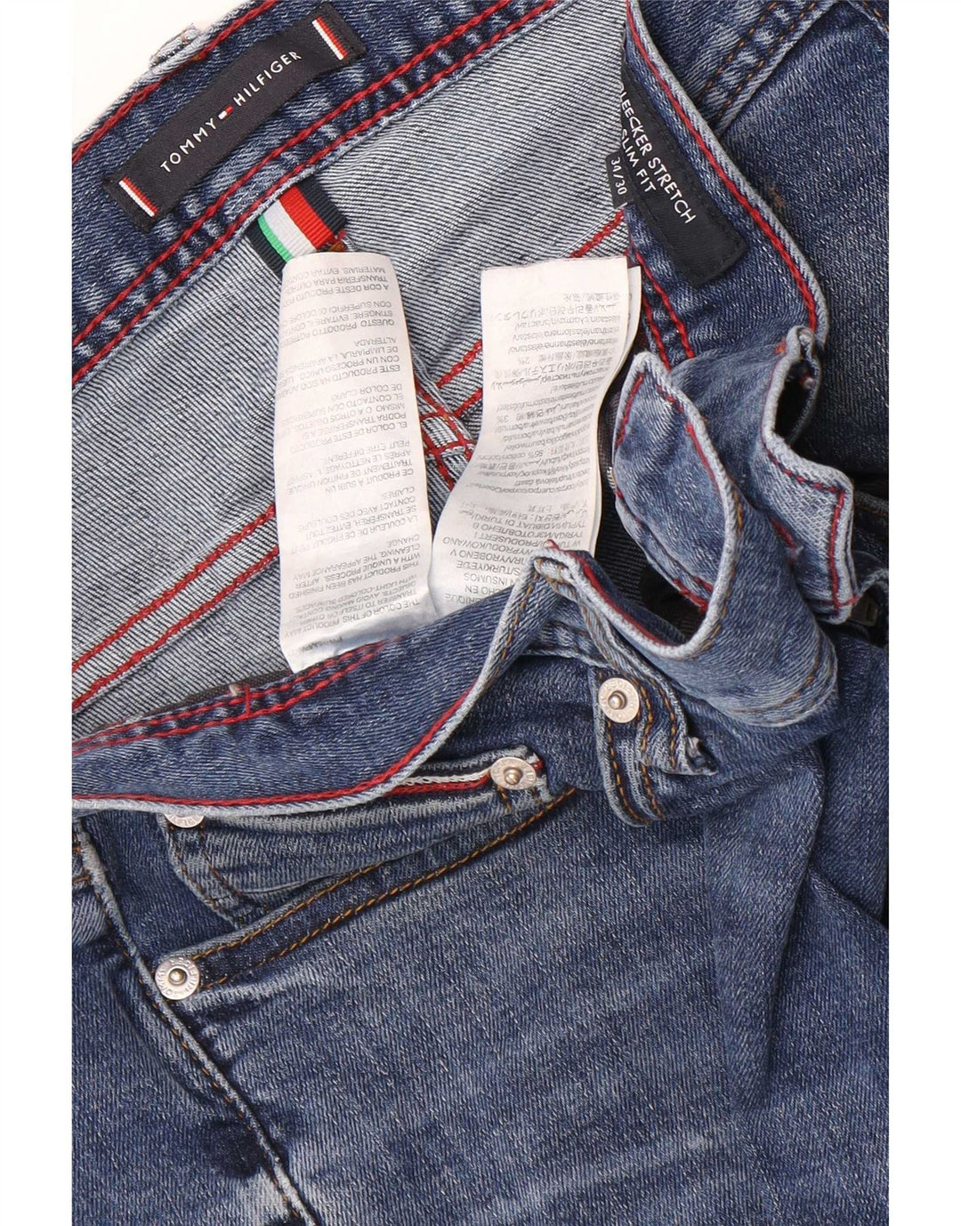 Tommy Hilfiger Jean Slim Bleecker Stretch Homme W34 L30 Bleu Coton