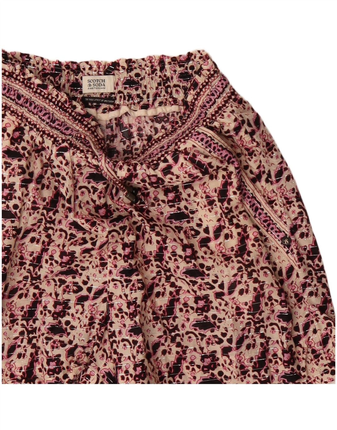 SCOTCH & SODA Short décontracté W27 pour femme, petit motif floral beige