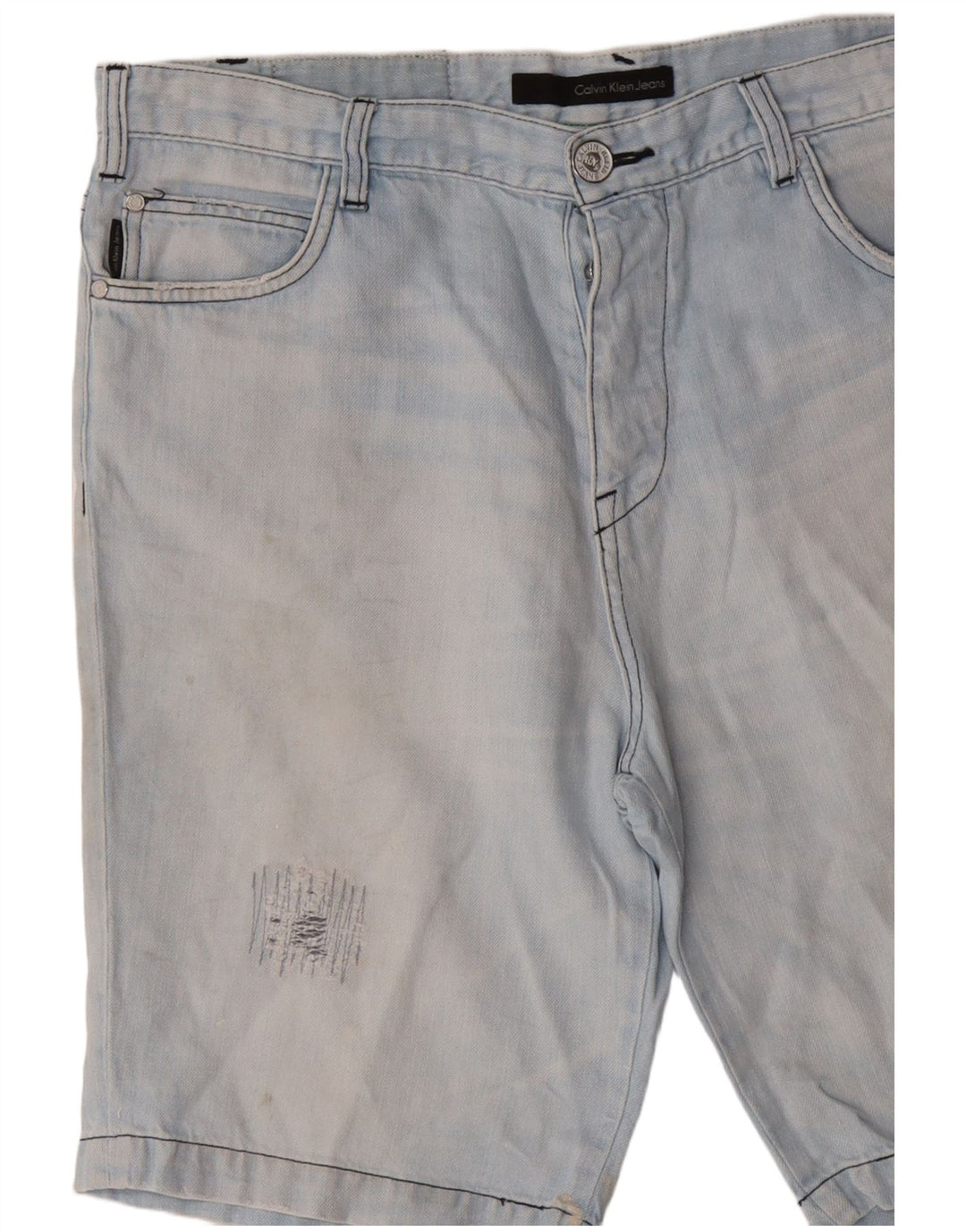 Calvin Klein Short en jean vieilli W36 pour homme Bleu Taille L