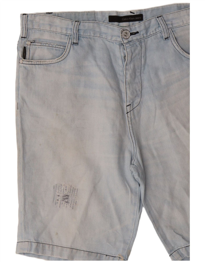 Calvin Klein Short en jean vieilli W36 pour homme Bleu Taille L