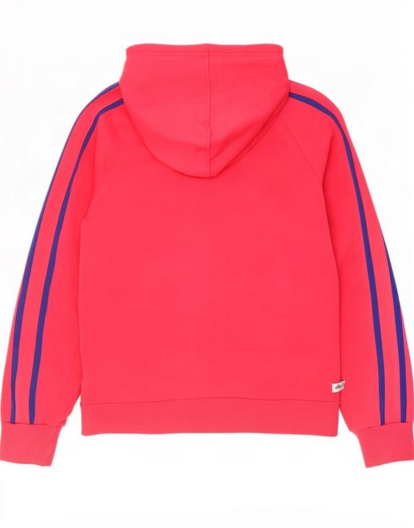 Ellesse Pull à capuche zippé pour femme UK 12 Coton rose moyen