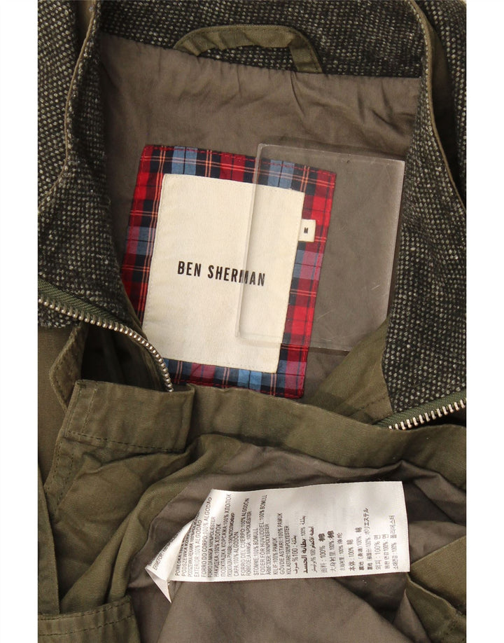 Ben Sherman Veste en coton ciré pour homme UK 38 Coton kaki moyen