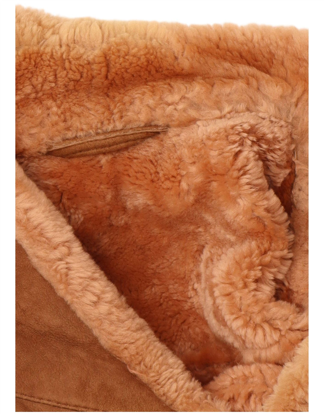 VINTAGE Veste Duffle Shearling Homme UK 40 Large Marron