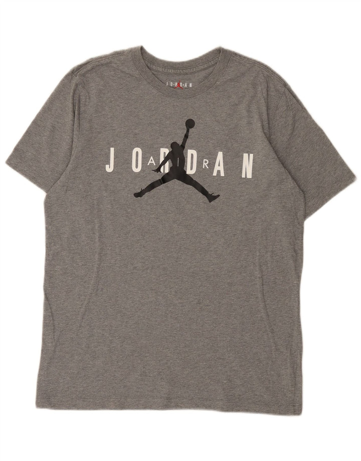 Jordan T-shirt graphique pour homme en coton moucheté gris moyen