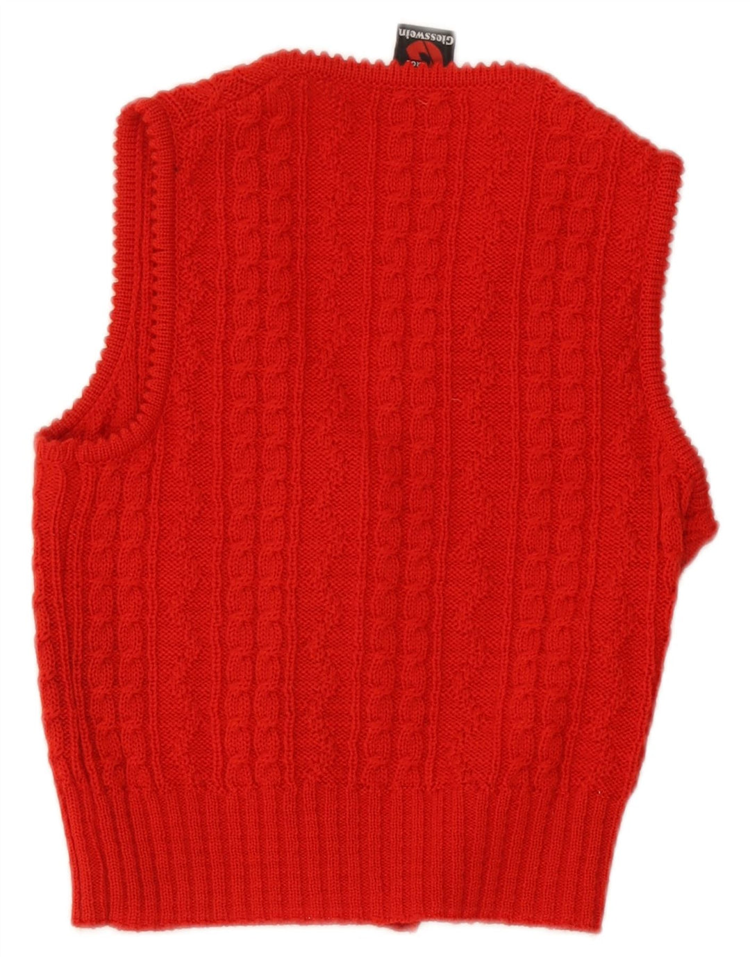 Giesswein Womens Crop Cardigan sans manches Pull EU 40 Laine rouge moyen